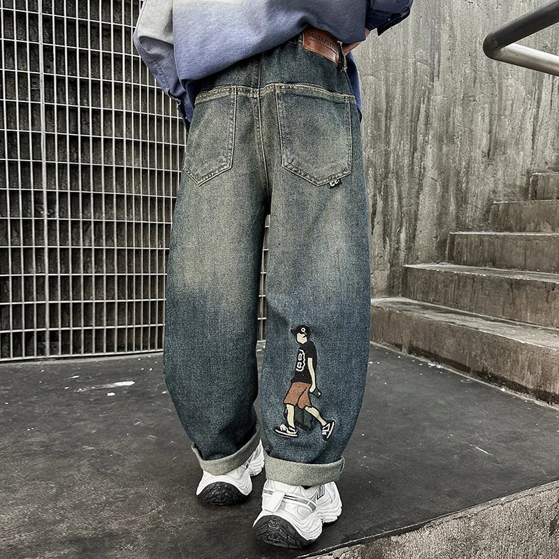 Big boy winter insulated jeans children Trouthers childrens clothing school boys children warm clothing teenagers underwear jeans 241008