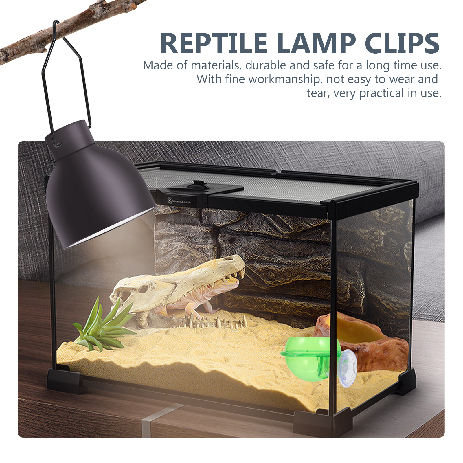 Reptile Lamp Clips Heat Holder Lampshade Animal Climbing Pets Light Clamps Metal Accessories