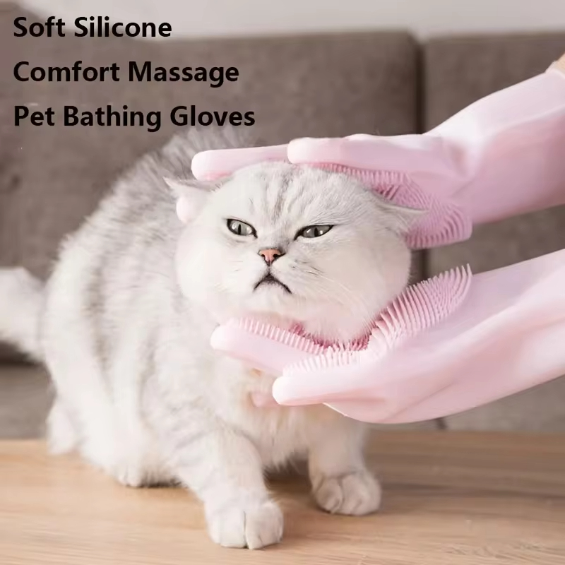 1/3PCS Silicone Pet Bathing Gloves for Cat Puppy Beauty Cleaning Bathe Shampoo Dog Cat Brush Gloves Pet Products