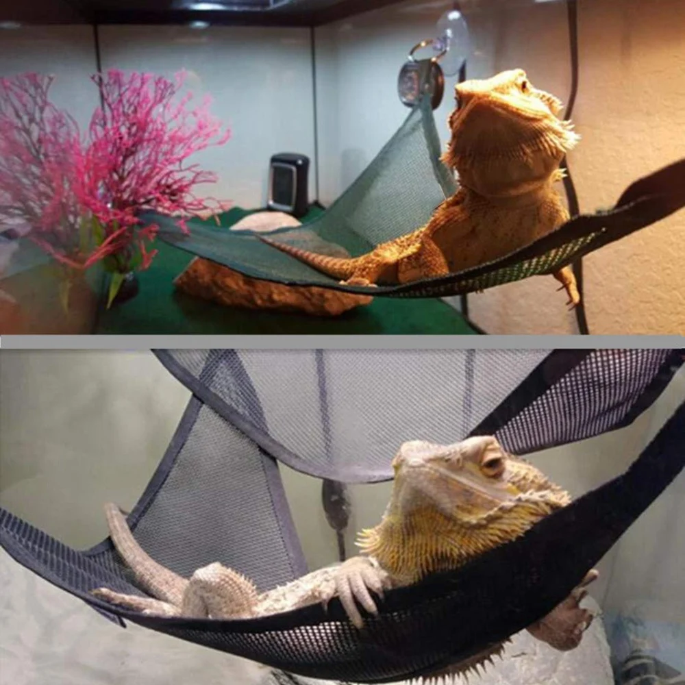 Reptile Hammock Lounger Ladder Accessories Set triangular nets For Large Small Bearded Dragons Anole Geckos Lizards Or Snakes