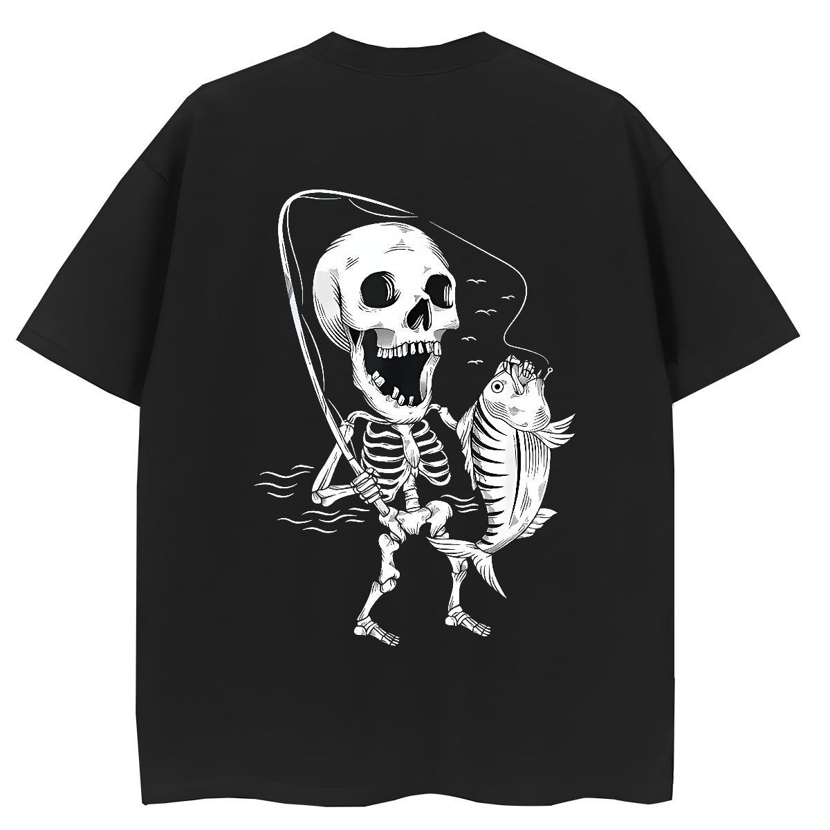 Casual New T-Shirts 100% Cotton 230g Breathable Crew Neck Hip Hop skull Womens Tshirts Designer Oversized Wear