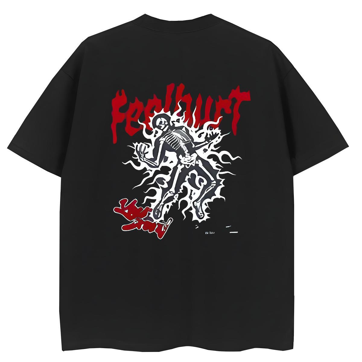 2024 Womens T Shirts 230g Pure Cotton Breathable Short Sleeve Home Outdoor skull Unisex Tshirts Soft Cartoon Print Clothings