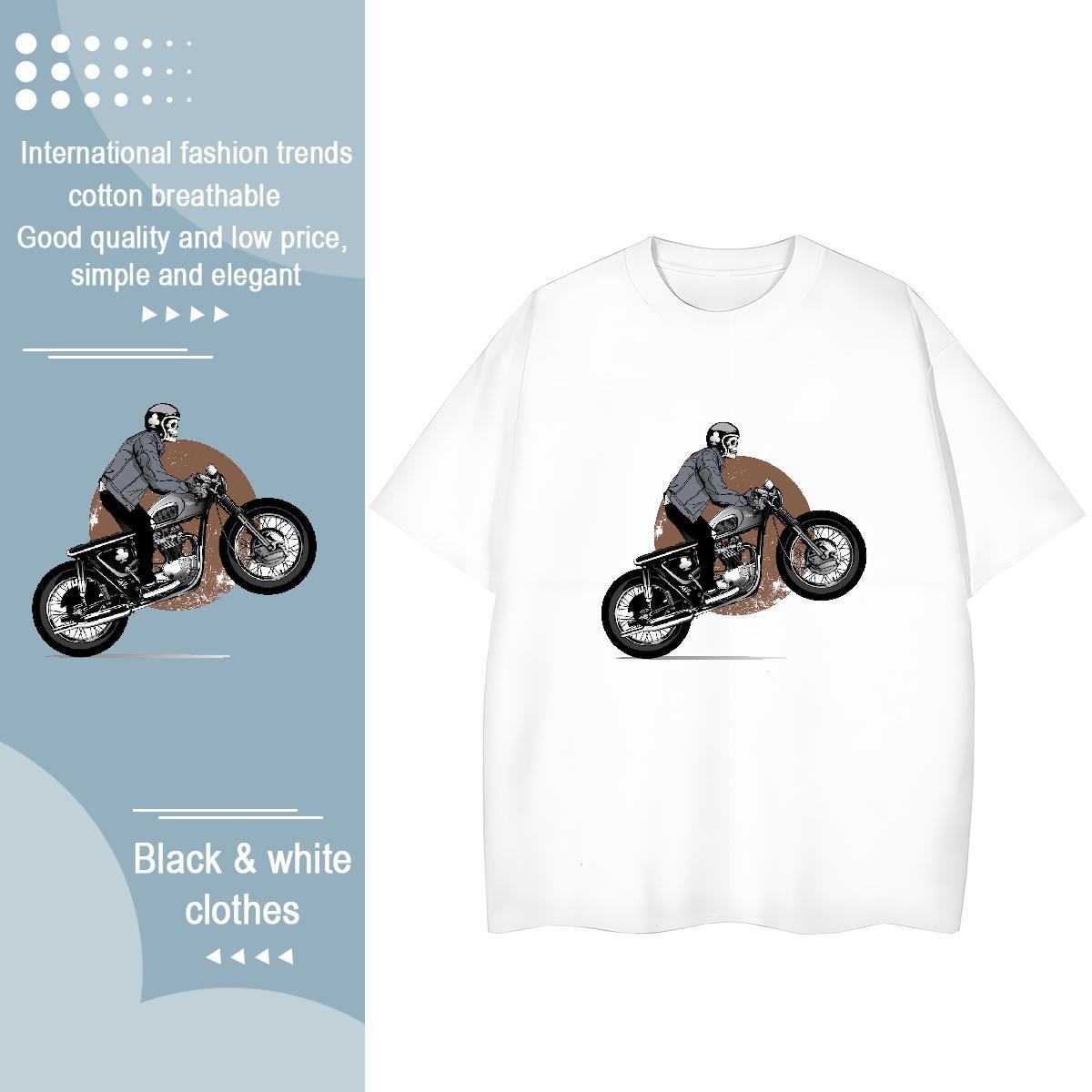 Factory Direct T Shirt For Woman 230g Pure Cotton Crew Neck Breathable Street Casual skull Womens Tshirts 5A Anime Print Tee Shirt