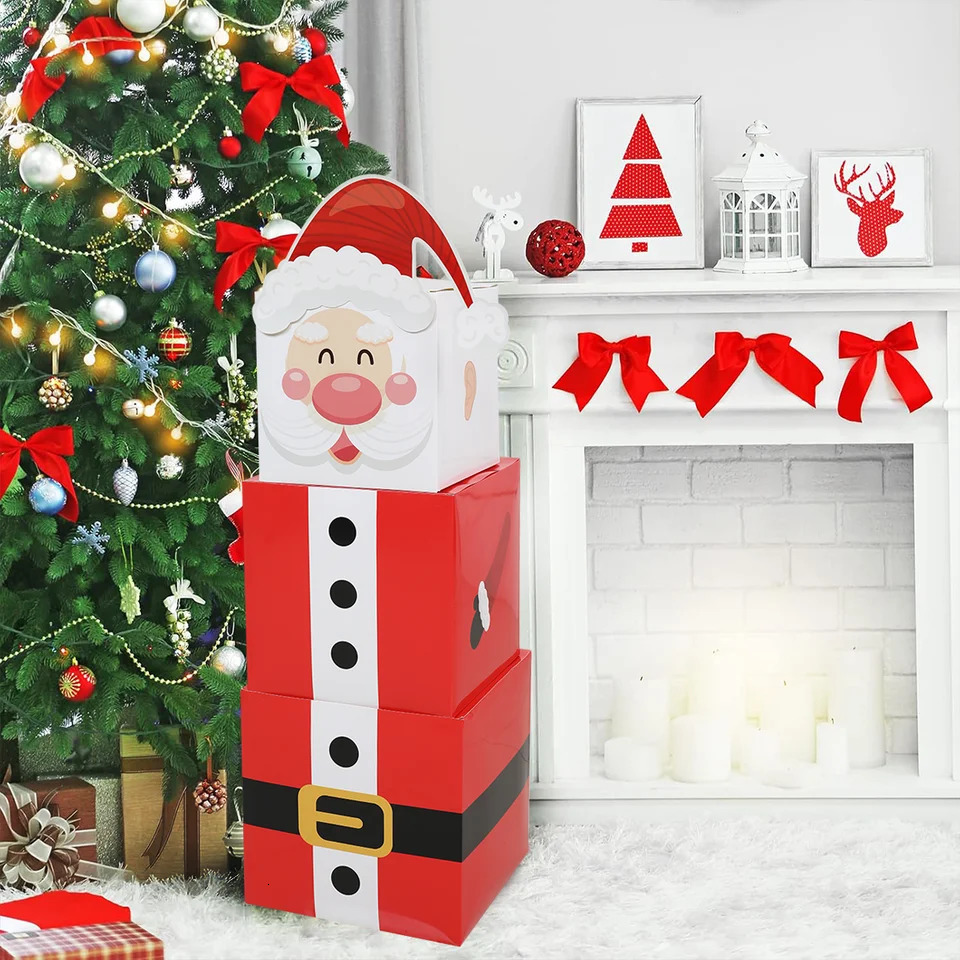 Christmas Stacked Boxes Merry Christmas Home Decor Nestle Box Christmas Celebration Navidad Natal Year Gifts 2025 240929