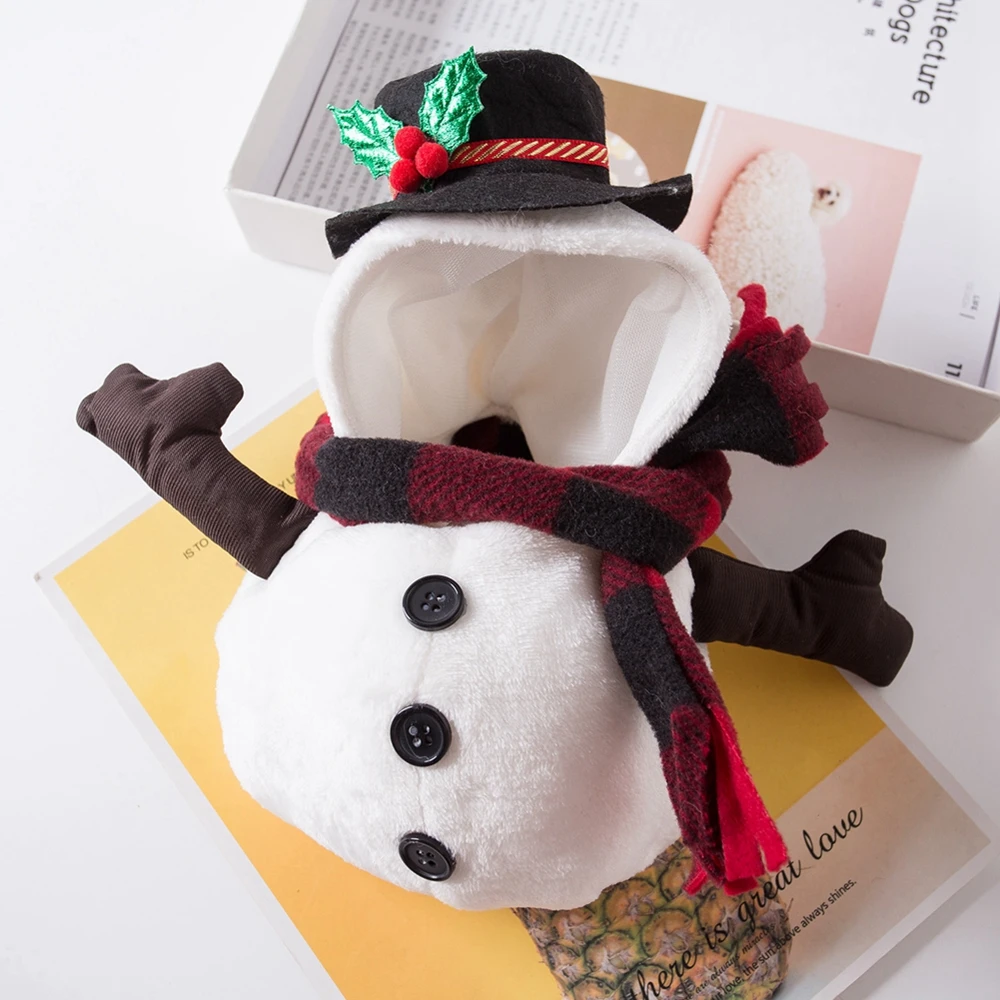 Pet Christmas Snowman Upright In Funny Clothes Dog Halloween Party Pet Cosplay Decorated Costume Warm Cat Jacket Hoodie Outfits