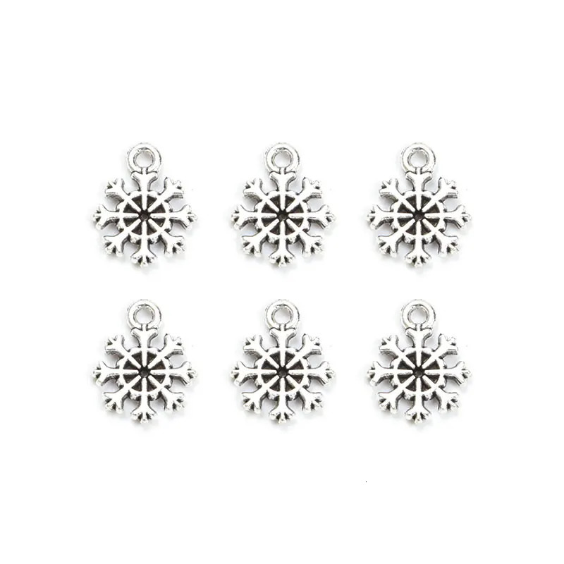 50pcs Retro Snowflake Styling Alloy Charms Simple Christmas Trinkets Accessories DIY Necklace Bracelet Anklet Earrings Pendants 241010