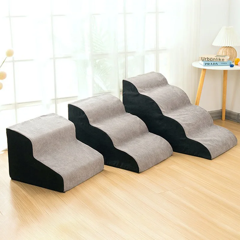 Small Pet Dog Stairs Removable Sponge Ladder Bedside Multifunctional Bed Steps Anti Slip Soft Puppy Staircase Dog Accessories