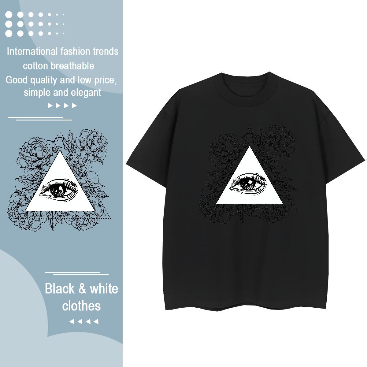 2024 Designer T-Shirts for Women 230g Pure Cotton Comfortable Sports Street Wear eye of the devil Tshirt for Man Woman Female Customized Clothings