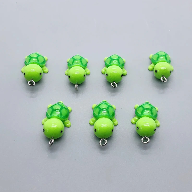 10pcs Cute Small Tortoise Resin Earring Charms Lovely Animal Bracelet Keychain Hair Rope Pendant Accessory DIY For Jewelry Make 241010