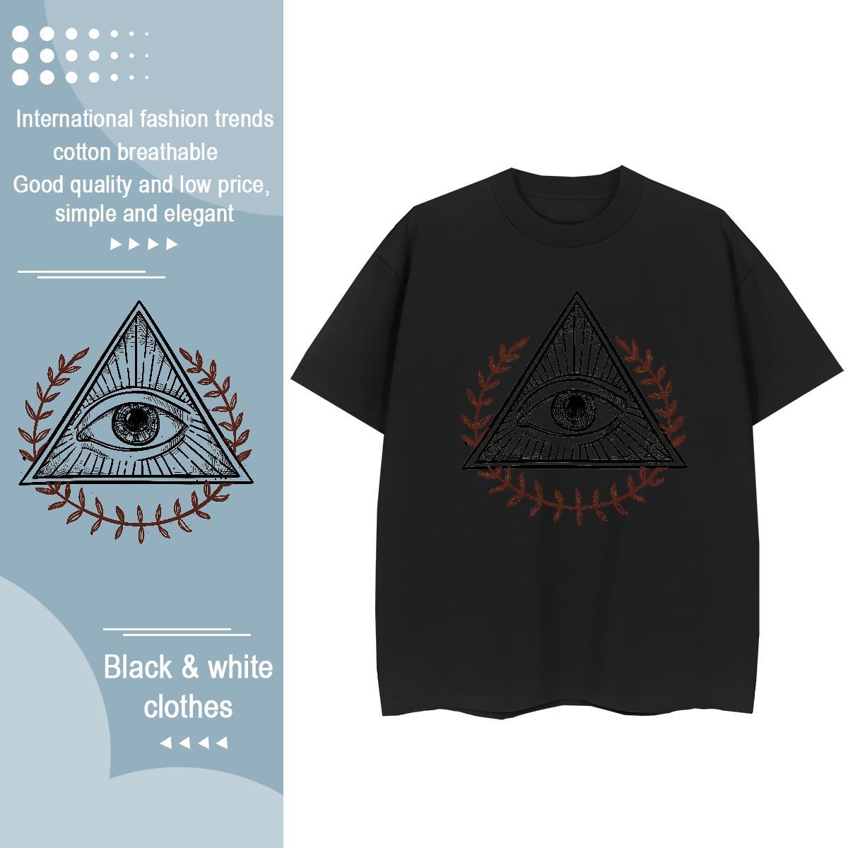Fashion Casual T-Shirts for Women 230g 100% Cotton Round Neck Short Sleeve Home Outdoor eye of the devil Women Tees Loose Customized Print Top Tees