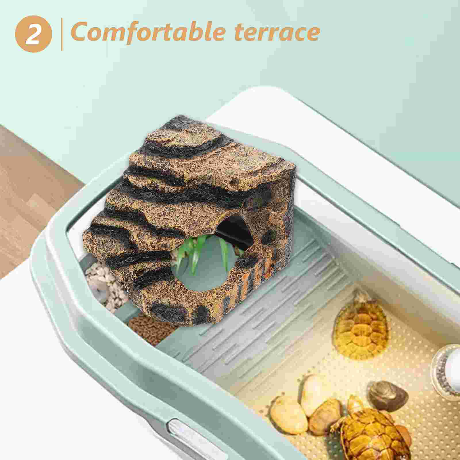Turtle Platform Aquarium Basking Ramp Extra Large Ornaments Pet Supplies 1400X1370X1100CM Climbing Tank Rocks Coffee Resting