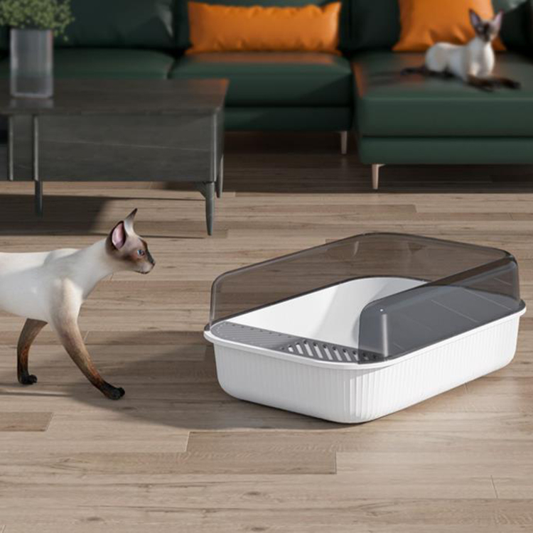 Wholesale Durable High Side Sifting Litter Pen Semi Open Anti Splashing Cat Litter Box