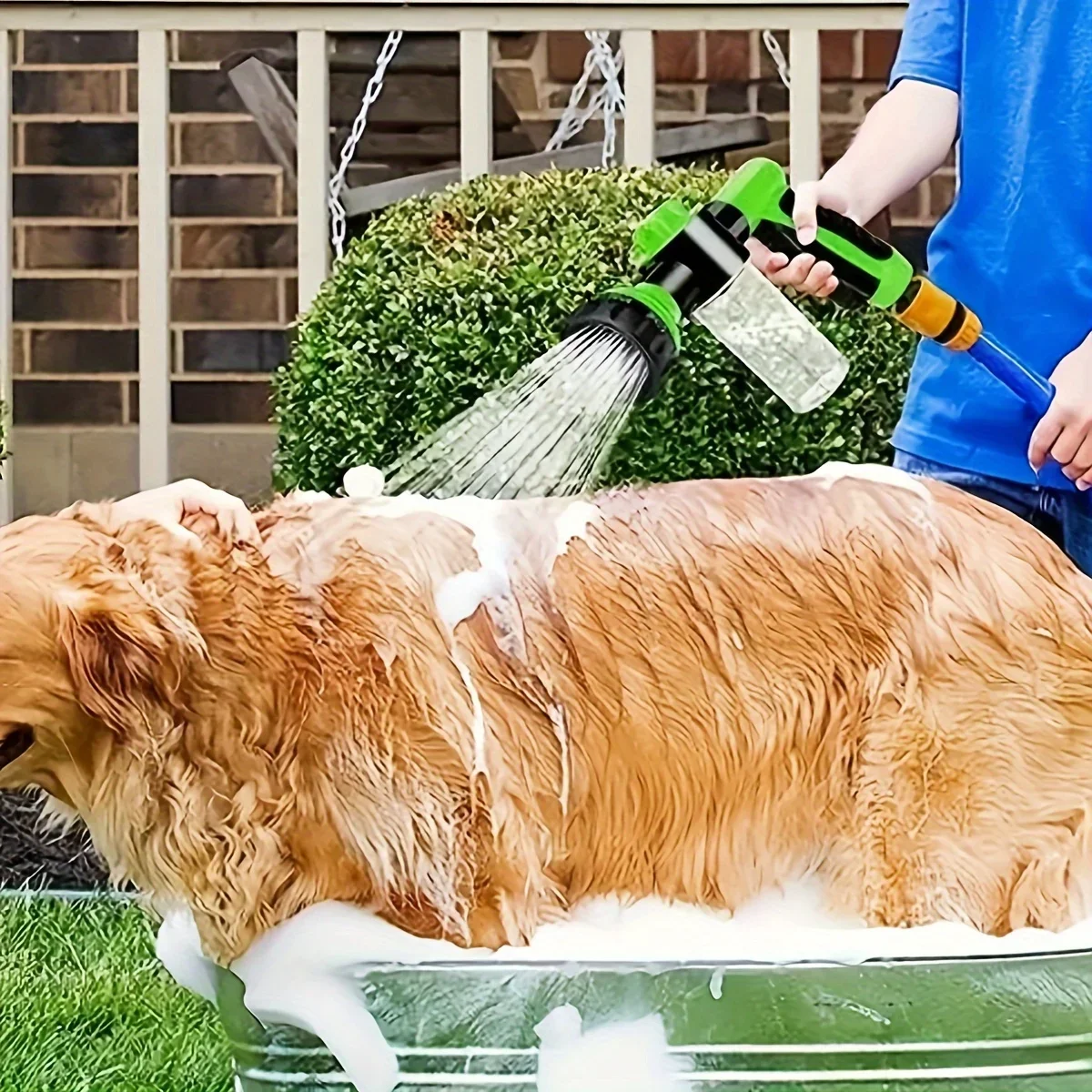 5pcs Pet Grooming Tool Set: Make Bathing Your Dog or Cat Easier with Hose Spray Nozzle, Foamer, Soap Dispenser & More!