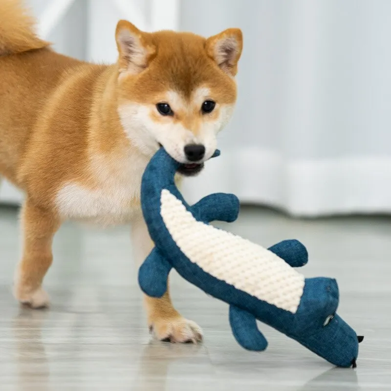 Interactive Pet Chew Toys Cartoon Animal Plush Alligator Shape Dog Sound Toy Grind Teeth Dog Training Toys Supplies Dog Products