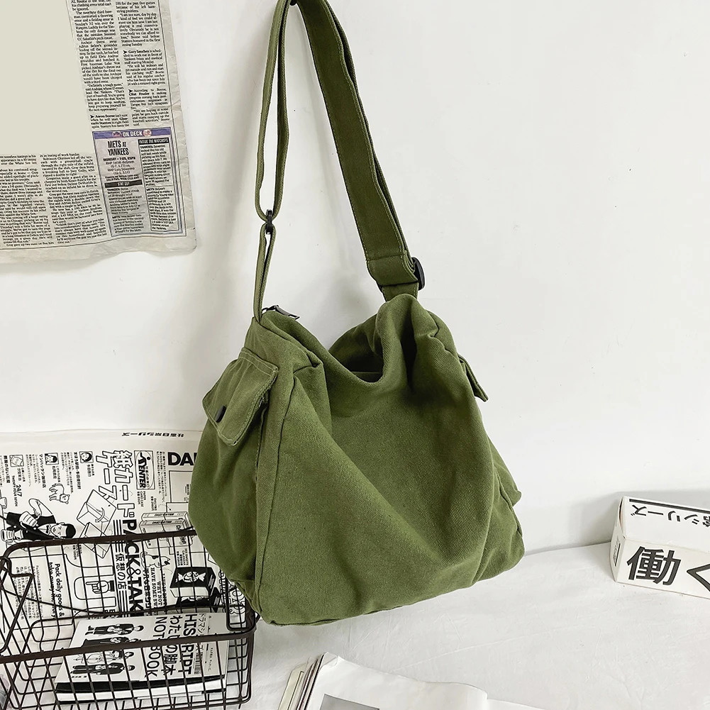 Cross bag zipper closure homeless handbag large capacity canvas shoulder bag 11.4x9.8 height x8.7 width in shopping travel school 241007