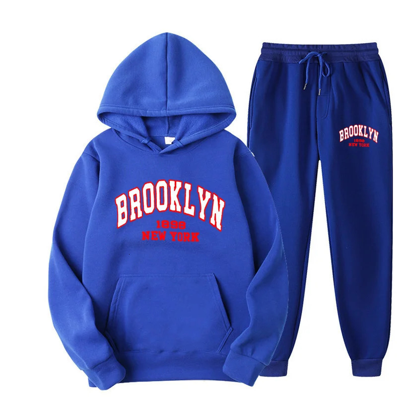 2023 High Quality Mens Suit Fashion Casual Tracksuit 2 Piece Hoodie Pullover Sports Clothes Sweatshirt Jogging Set 241010