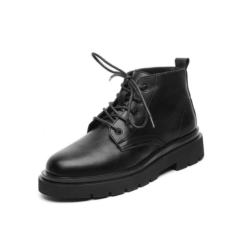 Martin Boot Breathable Ankle Boots Mens Mid Top Korean Style Trendy Leather Boots Mens British Versatile Casual High Top Leather Shoes Fashion Boots 2