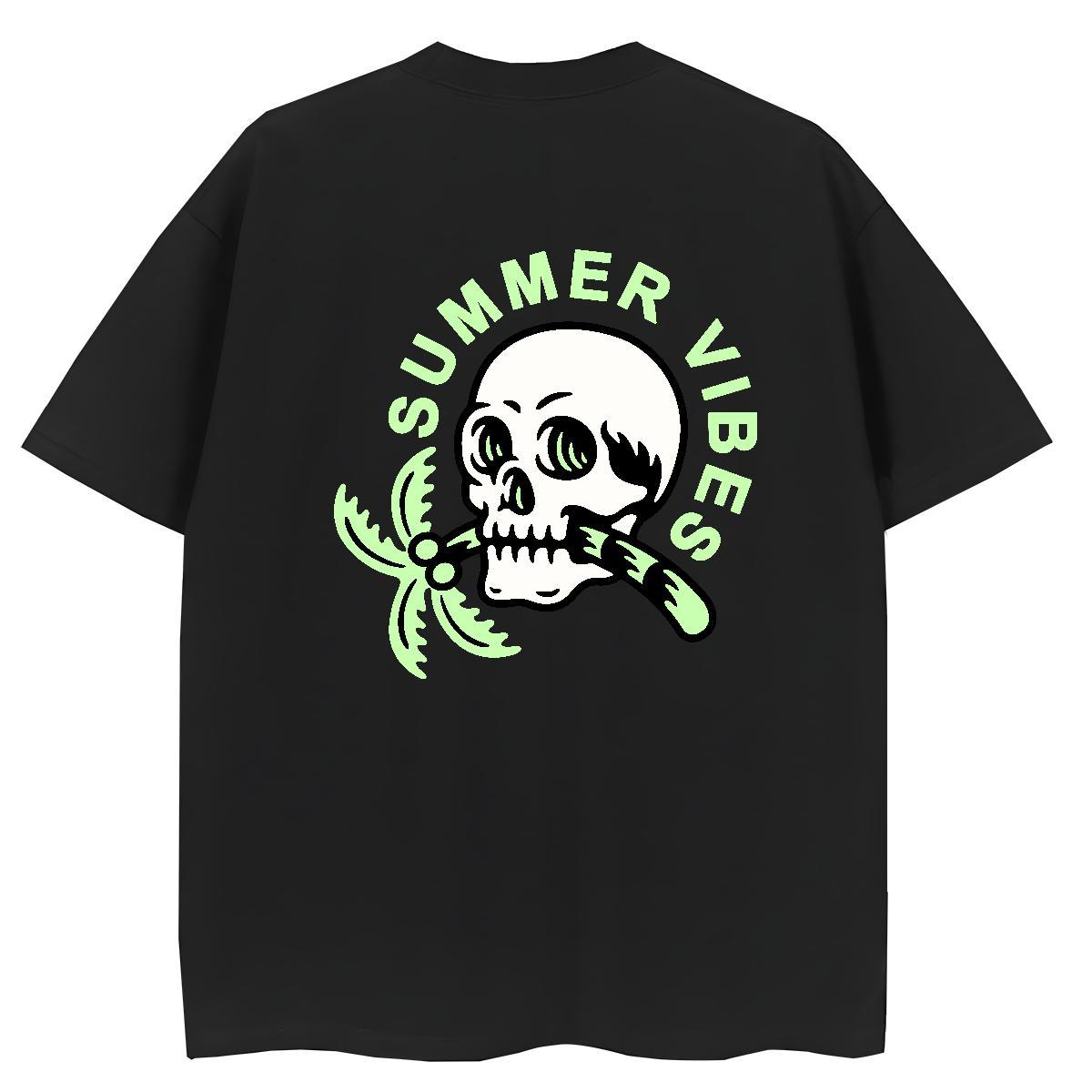 Designer T Shirts Women 230g Pure Cotton Crew Neck Breathable Spring Summer skull Women Tees Female Black White Top Shirts