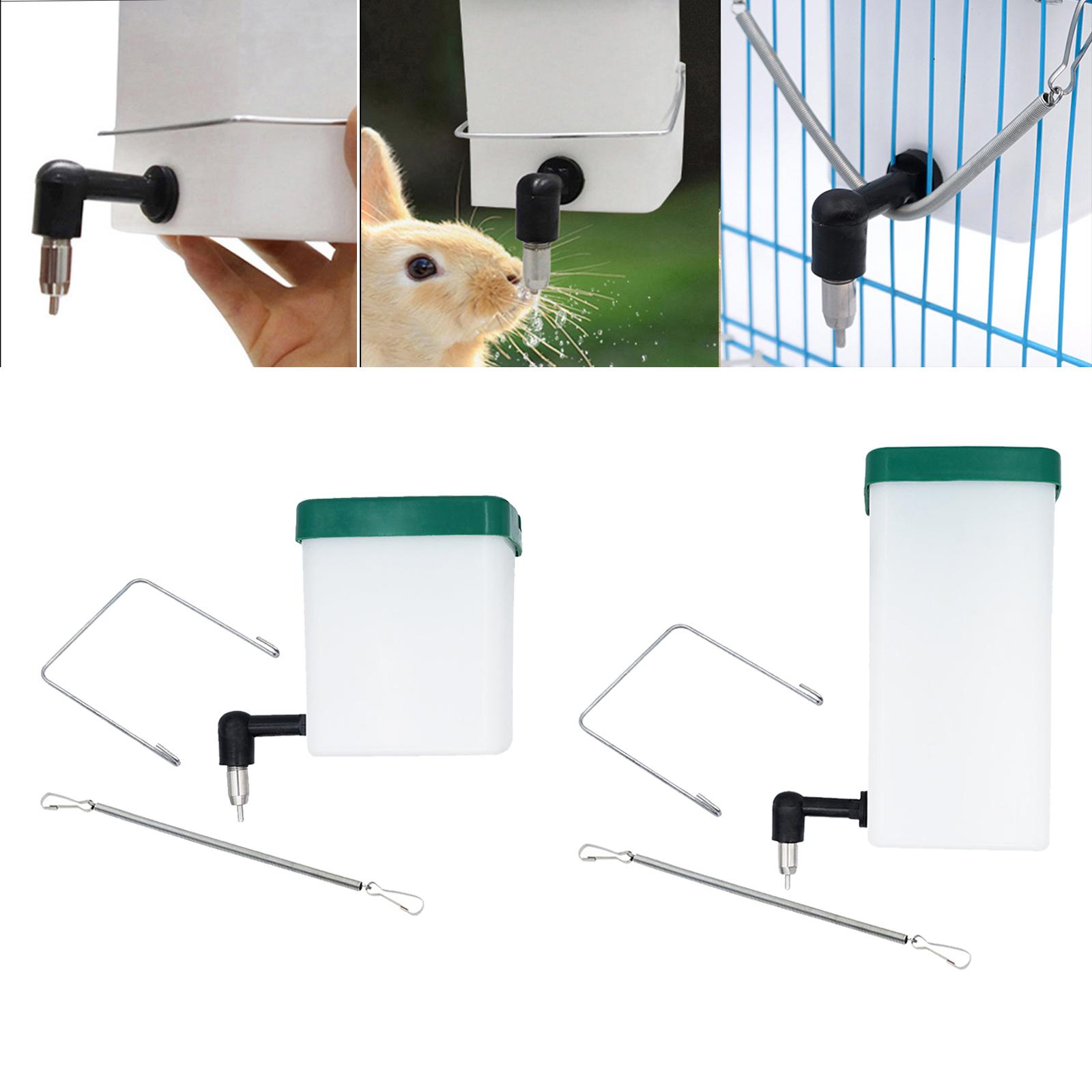 Leakproof Automatic Drinker Dispenser Water Feeder with Spring and Hooks No Drip Nipple for Bunny Chicken Mouse/Rat Guinea Pig