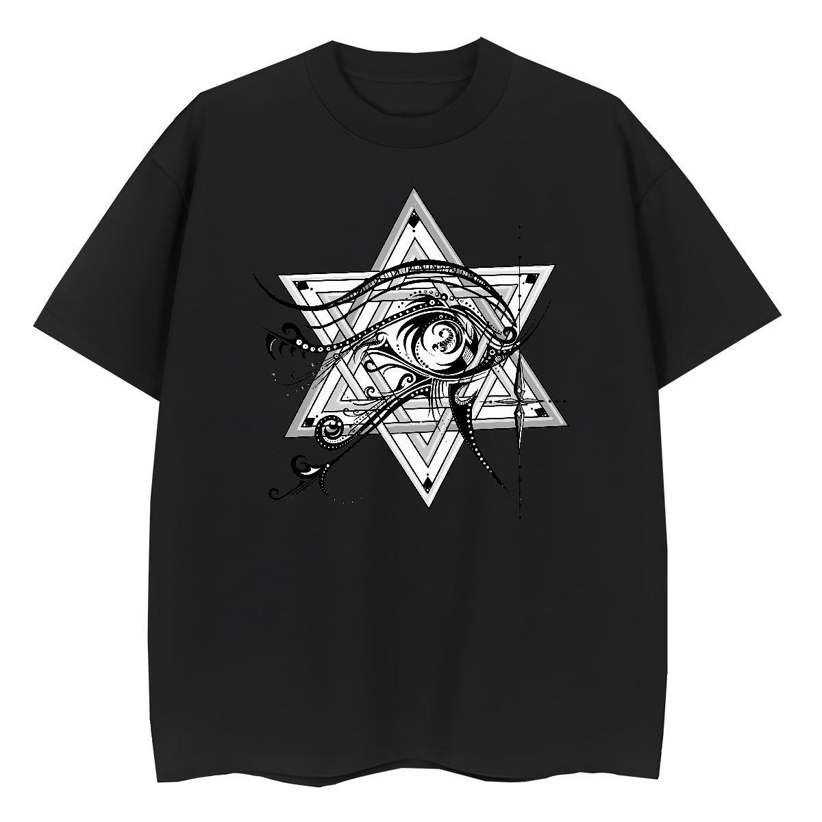 2024 T Shirts Women 230g Pure Cotton Crew Neck Breathable Casual Beach eye of the devil Unisex Tshirts Brand Floral Print Tees