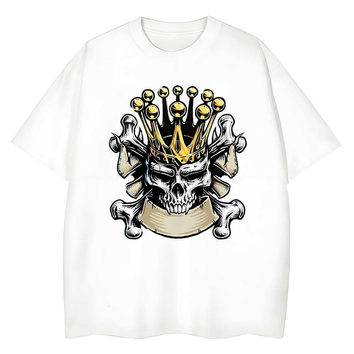 Factory Direct T-Shirts 100% Cotton 230g Crew Neck Casual Beach crown Women Tshirts Brand Cartoon Printing L-4XL Top Shirts