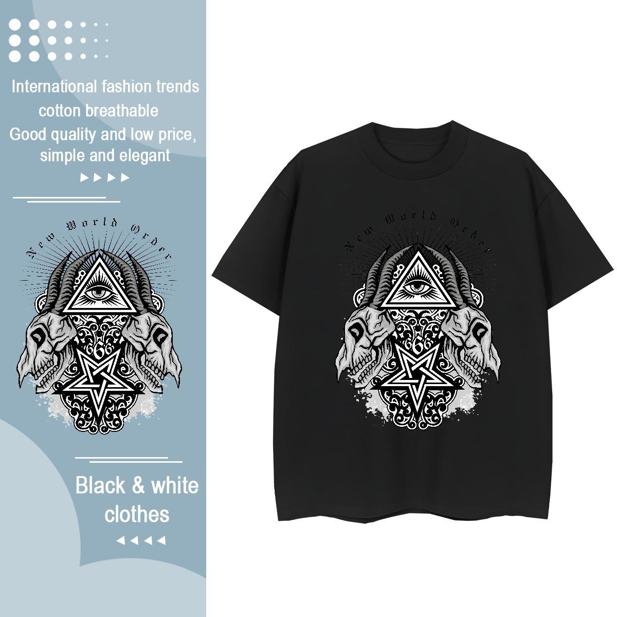 Fashion Casual Womens T Shirts 100% Cotton 230g Round Neck Short Sleeve Sports Casual eye of the devil Lady T shirt Nice Skull Clothes