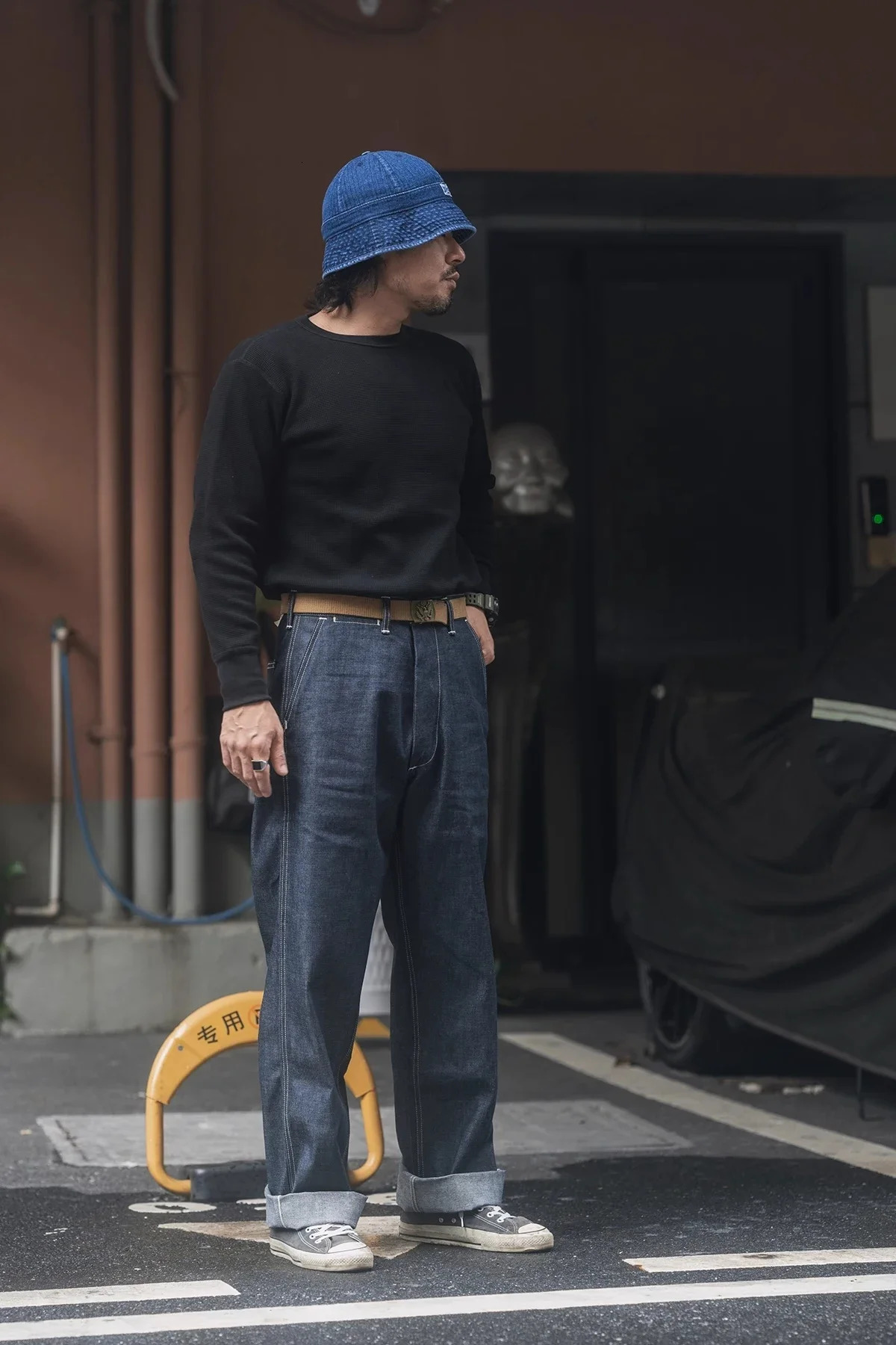 Non Stock Heavyweight Waffle Knit Long Sleeve TShirt Mens Base Layer Thermal Shirt 241011