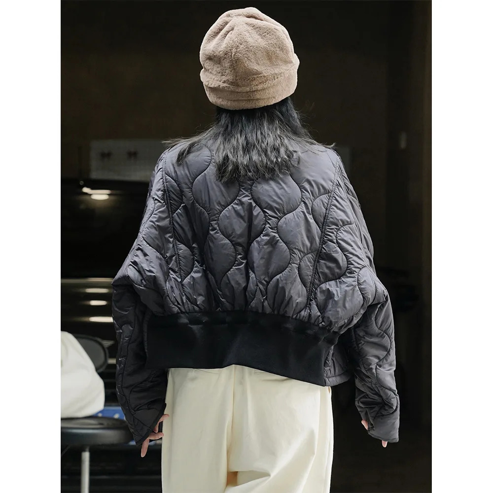 Light Casual Warm Jacket Winter Clothe Parka Vneck Singlebreasted Female Coat Outwear Solid Women Top Short 240930