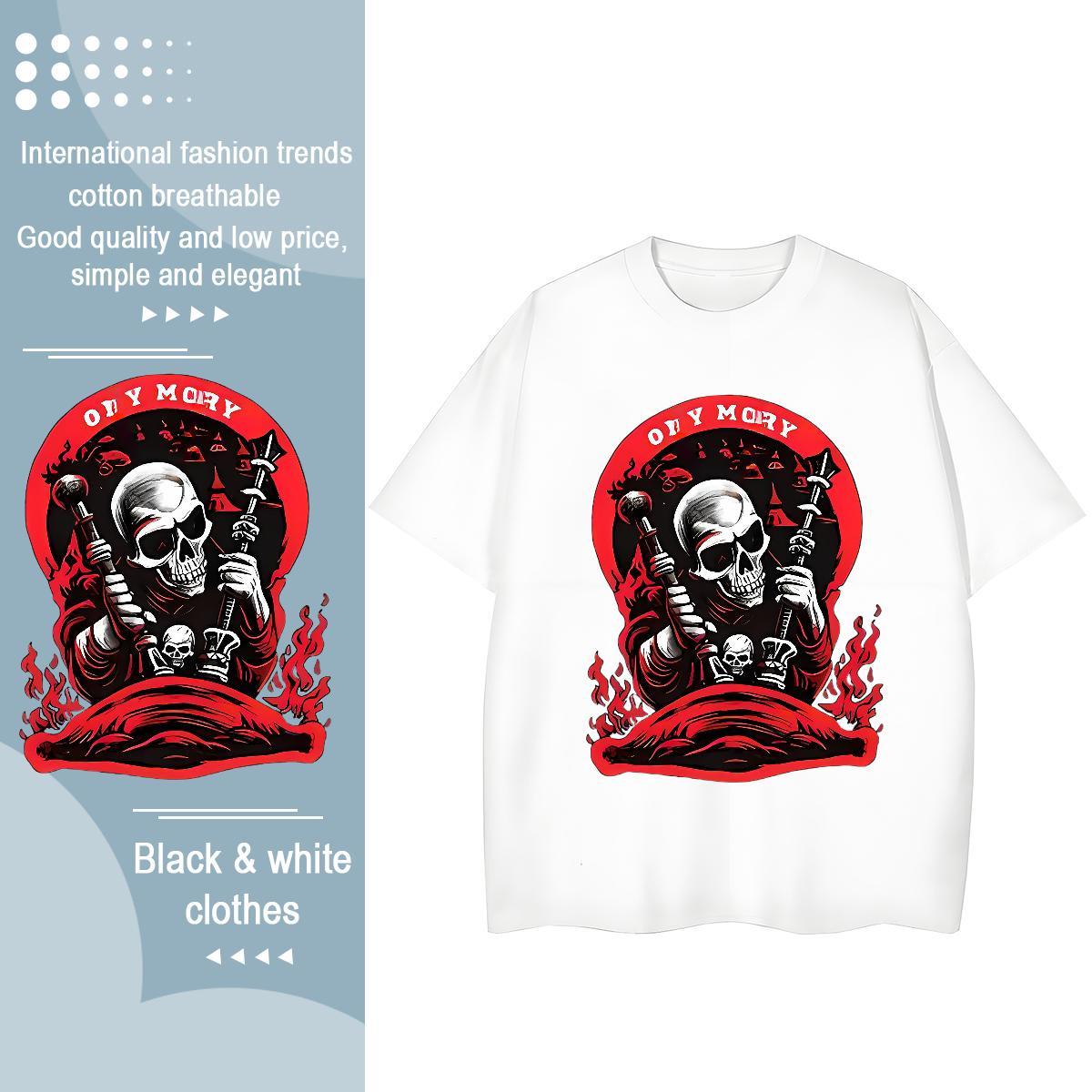2024 Designer T-Shirts for Women 100% Cotton 230g Breathable Short Sleeve Daily Wear skull Lady T shirt High quality Plus Size Custom Tees Shirts