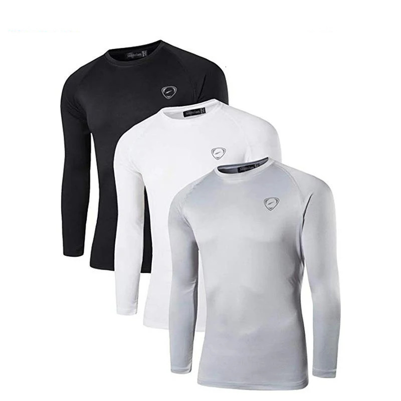 Jeansian 3 Pack Mens UPF 50 UV Sun Protection Outdoor Long Sleeve Tee Shirt Tshirt TShirt Sport Beach Summer LA245 PackE 241011