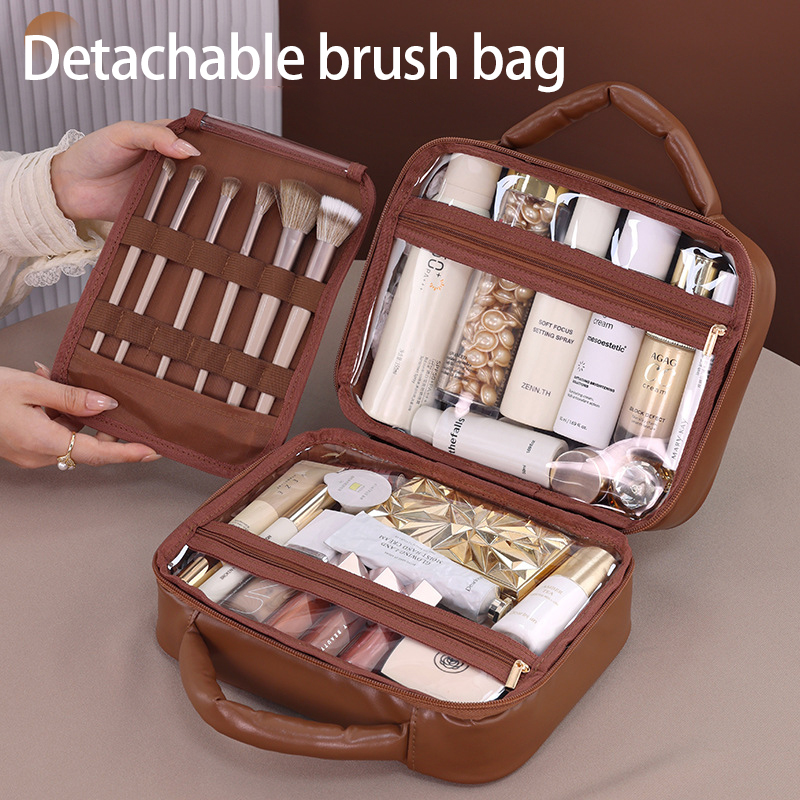 Tote bag new senior sense of large-capacity grunge makeup bag travel portable multifunctional handheld cosmetic storage bag