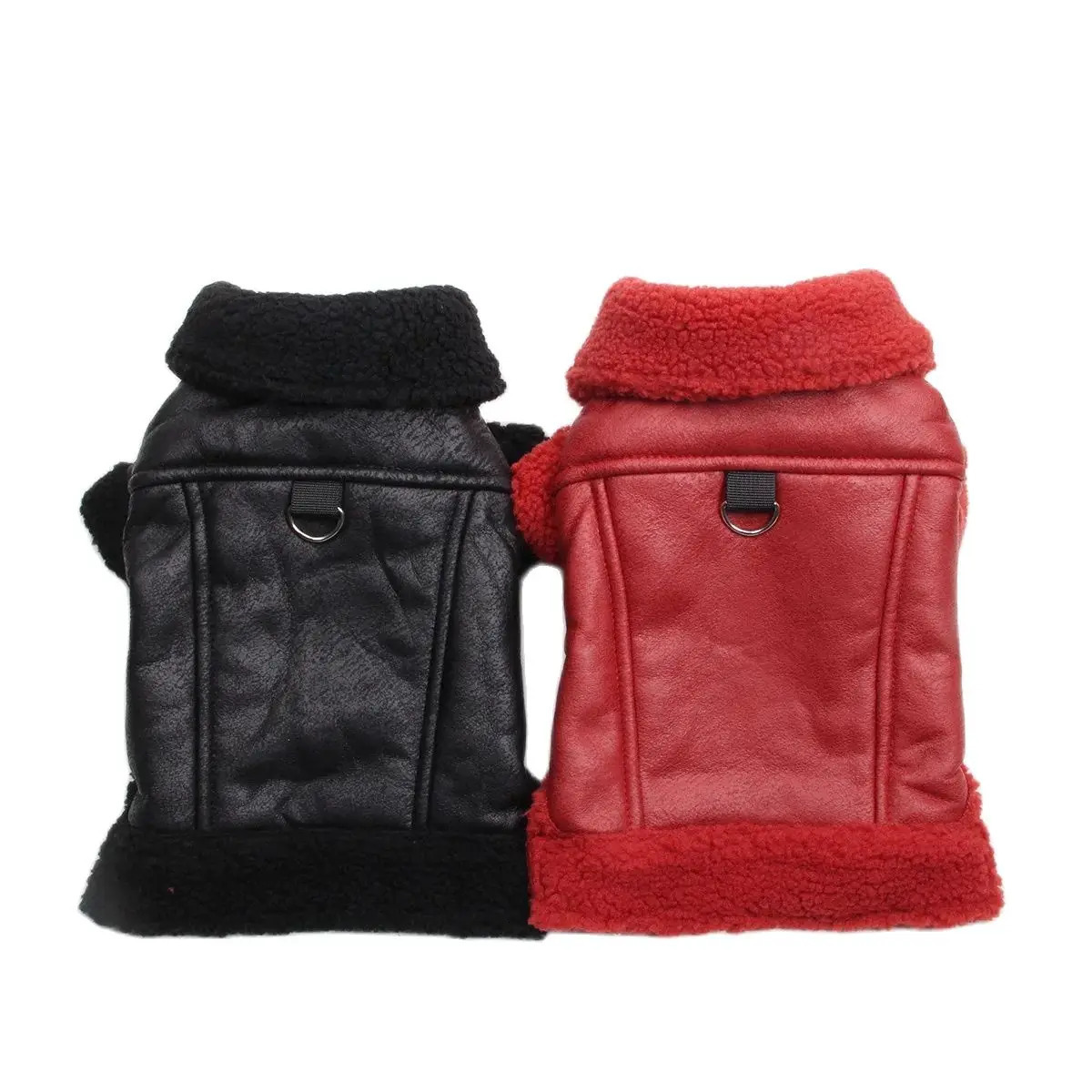 Dog Jean et Warm Fleece Lined Winter Coat for Small Dogs Cozy Faux Leather Puppy Apparel Ideal as Small Dog Winter Clothes Z250919