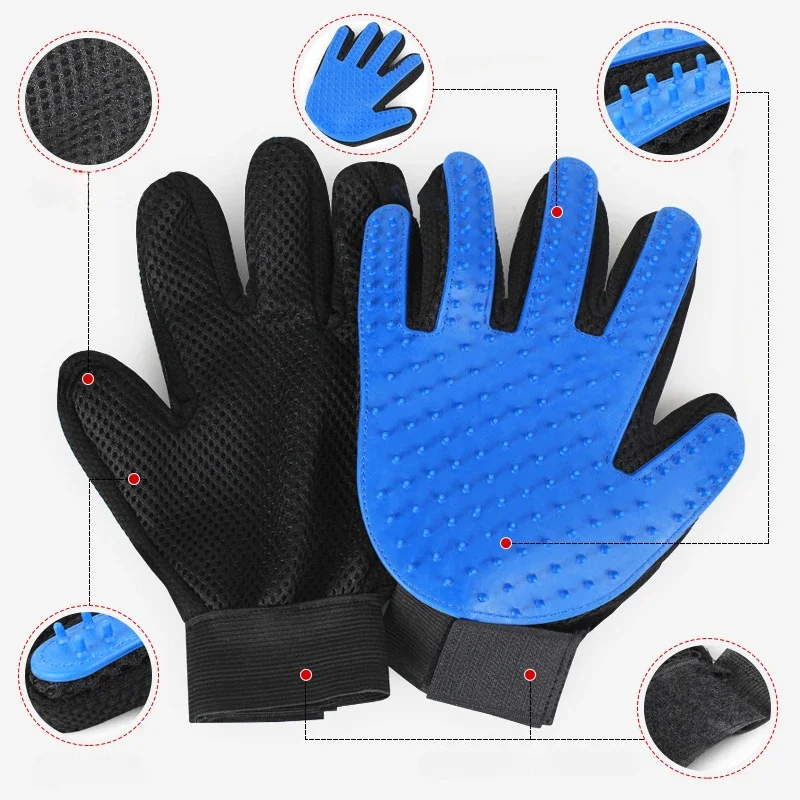 Dog Pet Dog Grooming Equipment Gloves Silicone Cats Brush Comb Hair Removal Bath Cleaning Supplies Bathe Dogs Products Home