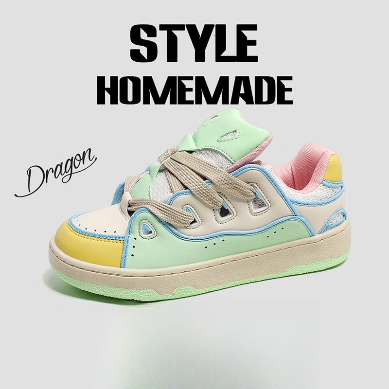 China-Chic Crowd Small White Women Ins Versatile Casual Sports Bread Men's Thick Soled Student Board Shoes High Sense