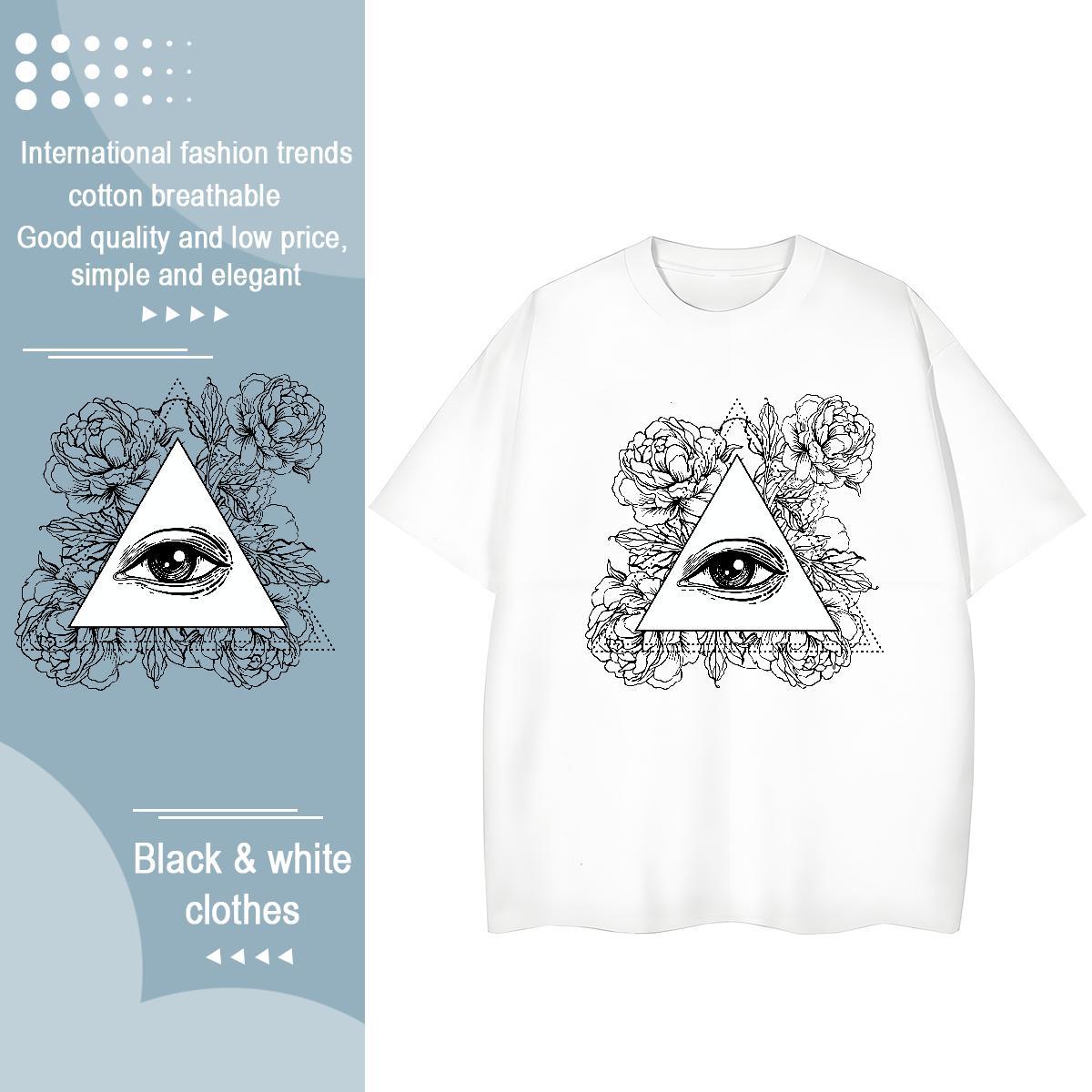 2024 Designer T-Shirts for Women 230g Pure Cotton Comfortable Sports Street Wear eye of the devil Tshirt for Man Woman Female Customized Clothings