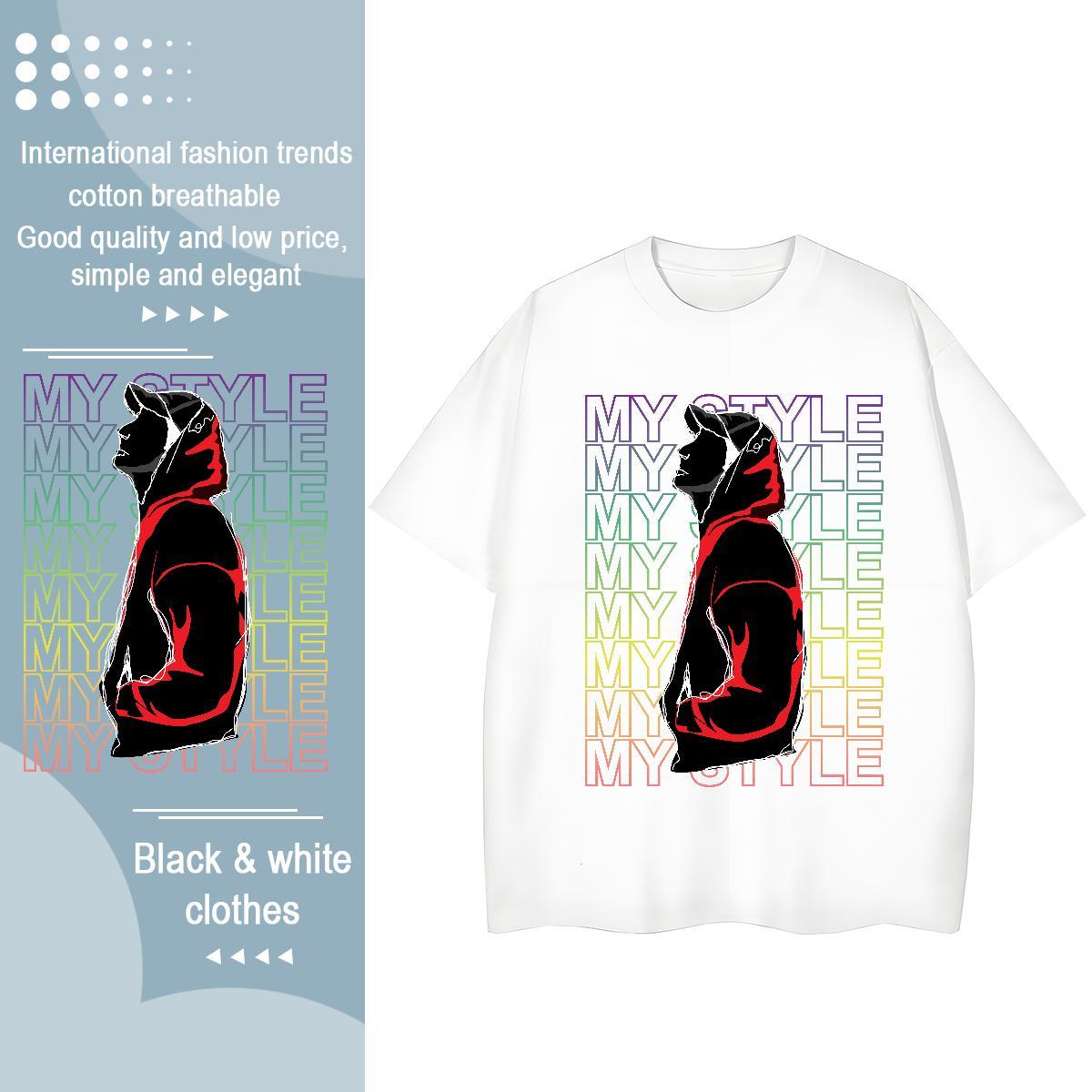 2024 Womens T Shirts 230g Pure Cotton Breathable Short Sleeve Summer Casual character Lady T shirt Unisex Cartoon Anime Clothings