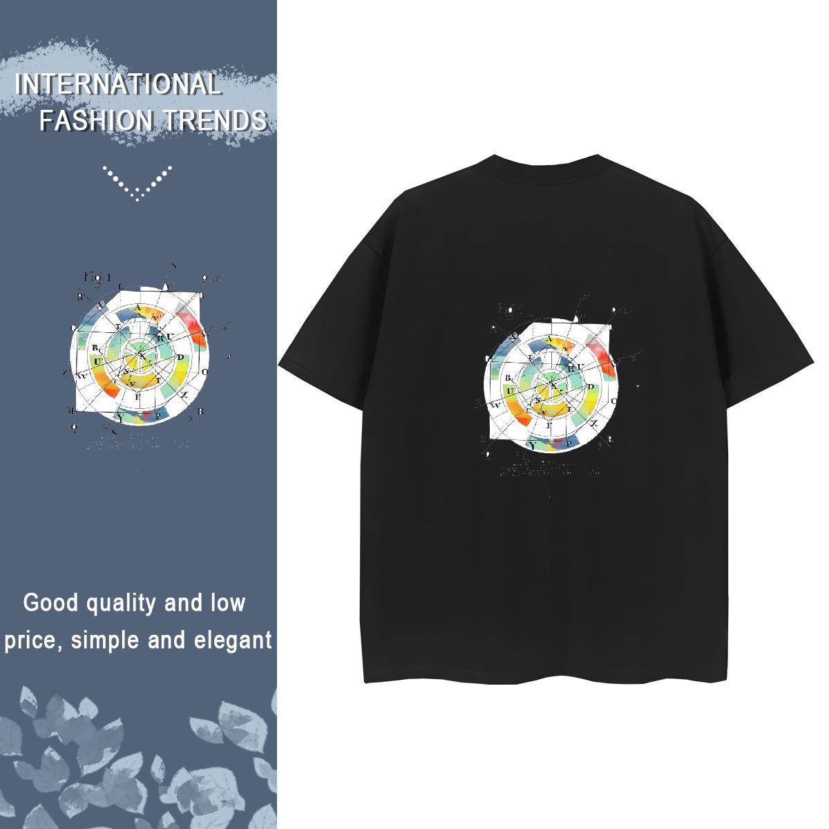 Classic T Shirts Women 230g 100% Cotton Short Sleeve O-Neck Street math Tshirt for Man Woman Popular Black Oversized Tees