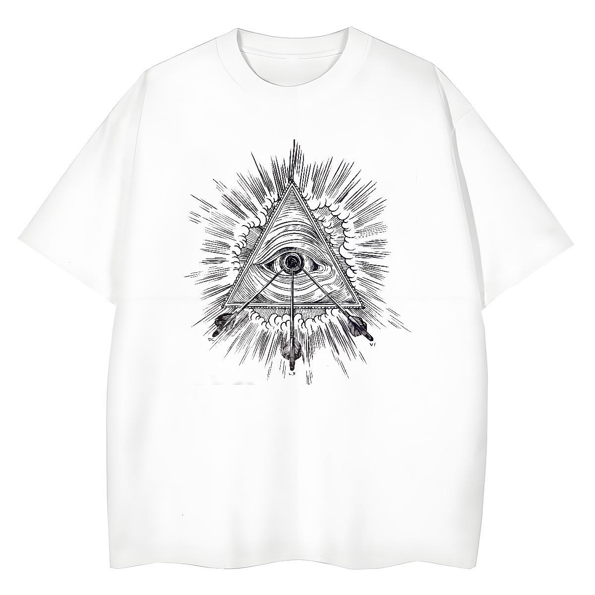 2024 T Shirts Women 230g Cotton Breathable Crew Neck Sports Street Wear eye of the devil Women Tshirts High quality Anime Tops