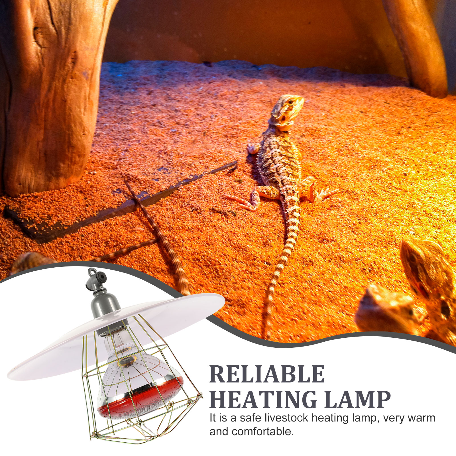 Heat Lamp Set Chicken Heating Pet Cage Warming Livestock Tool The Fence Aluminum Light Warmer Accessory
