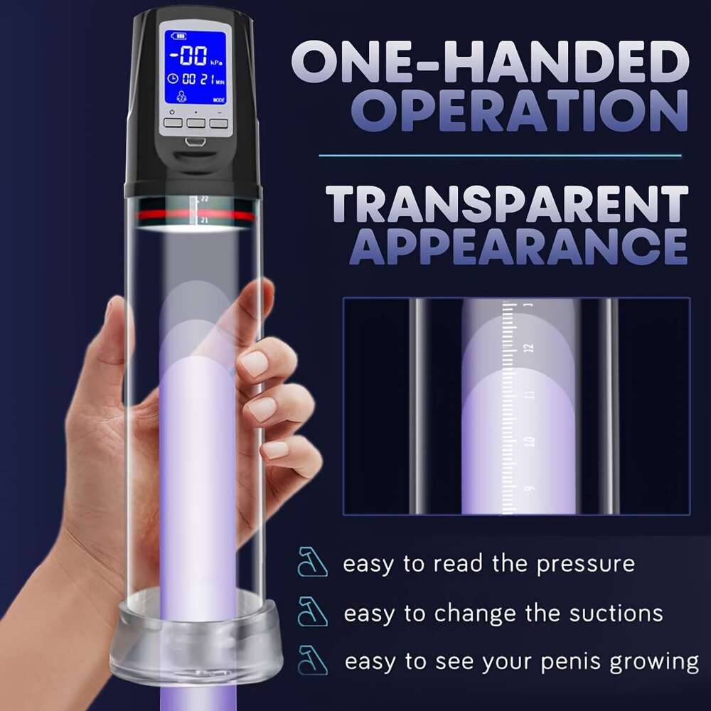 LED Display Electric Vacuum Penis Enlargement Extend Training Pump For Men Sex Toys Penis Extender Powerful Suction Adults Toys