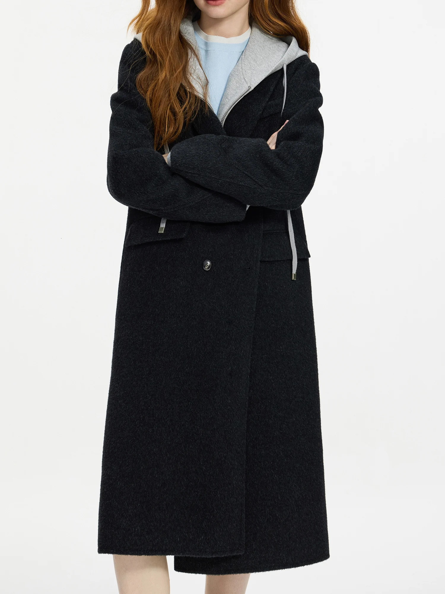 FSLE Suitstyle Tailoring Doublefaced Chic Woolen Coat For Women 2024 Winter n Casual Wool Female 24FS14215 240930