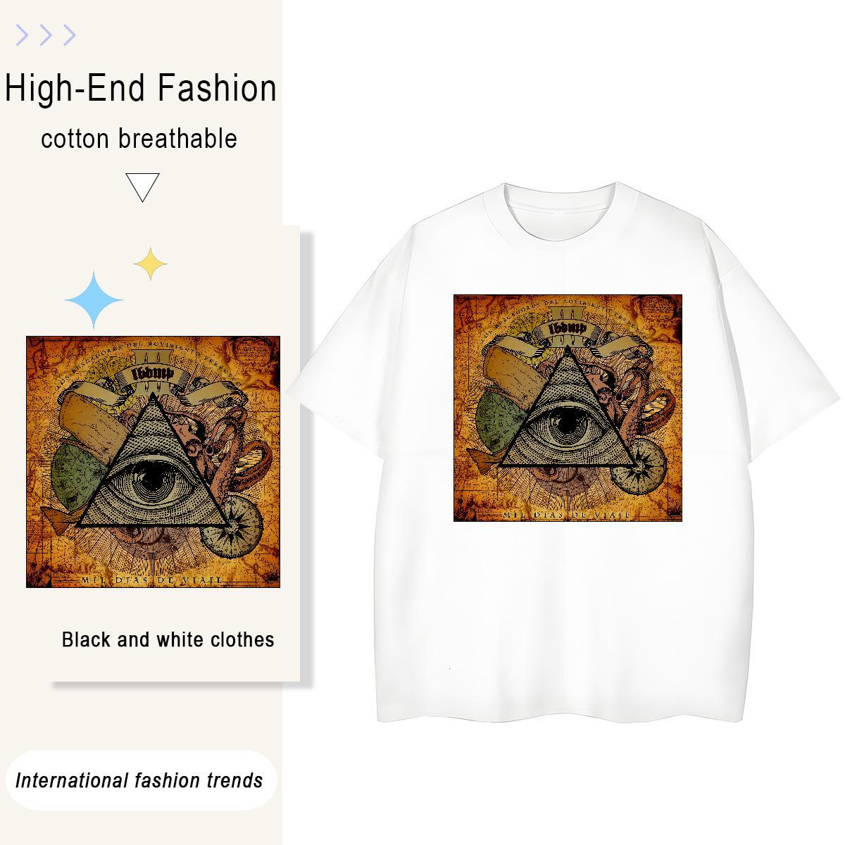 Fashion T shirt 230g Pure Cotton Breathable Soft Street Casual eye of the devil Couples T Shirts Designer Nice Cartoon Printing L-4XL Clothes Shirt