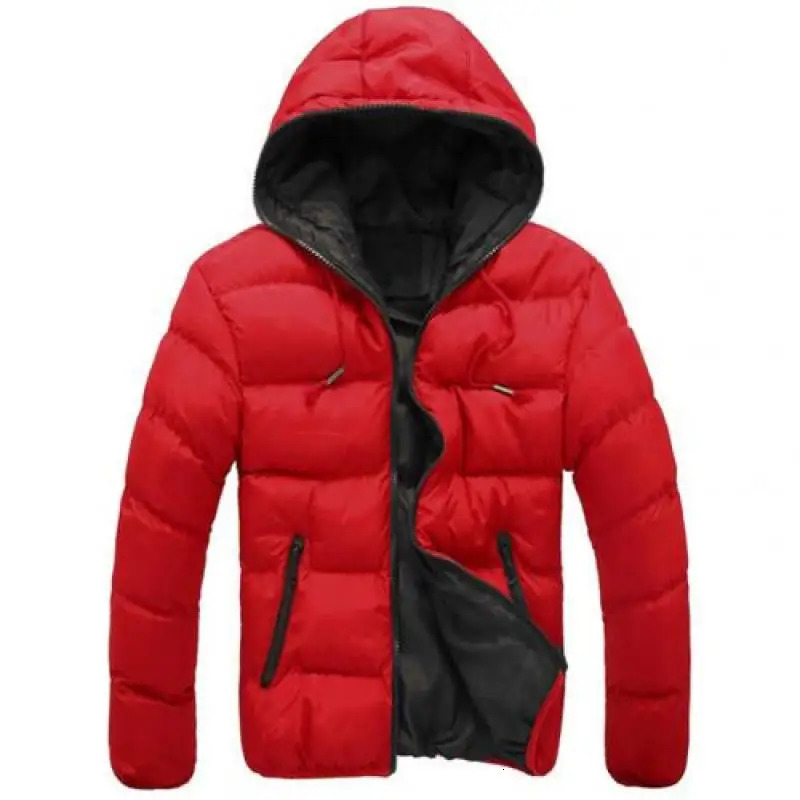 Winter Jacket Hooded Coat for Men Thick Warm Windproof Parka 241009