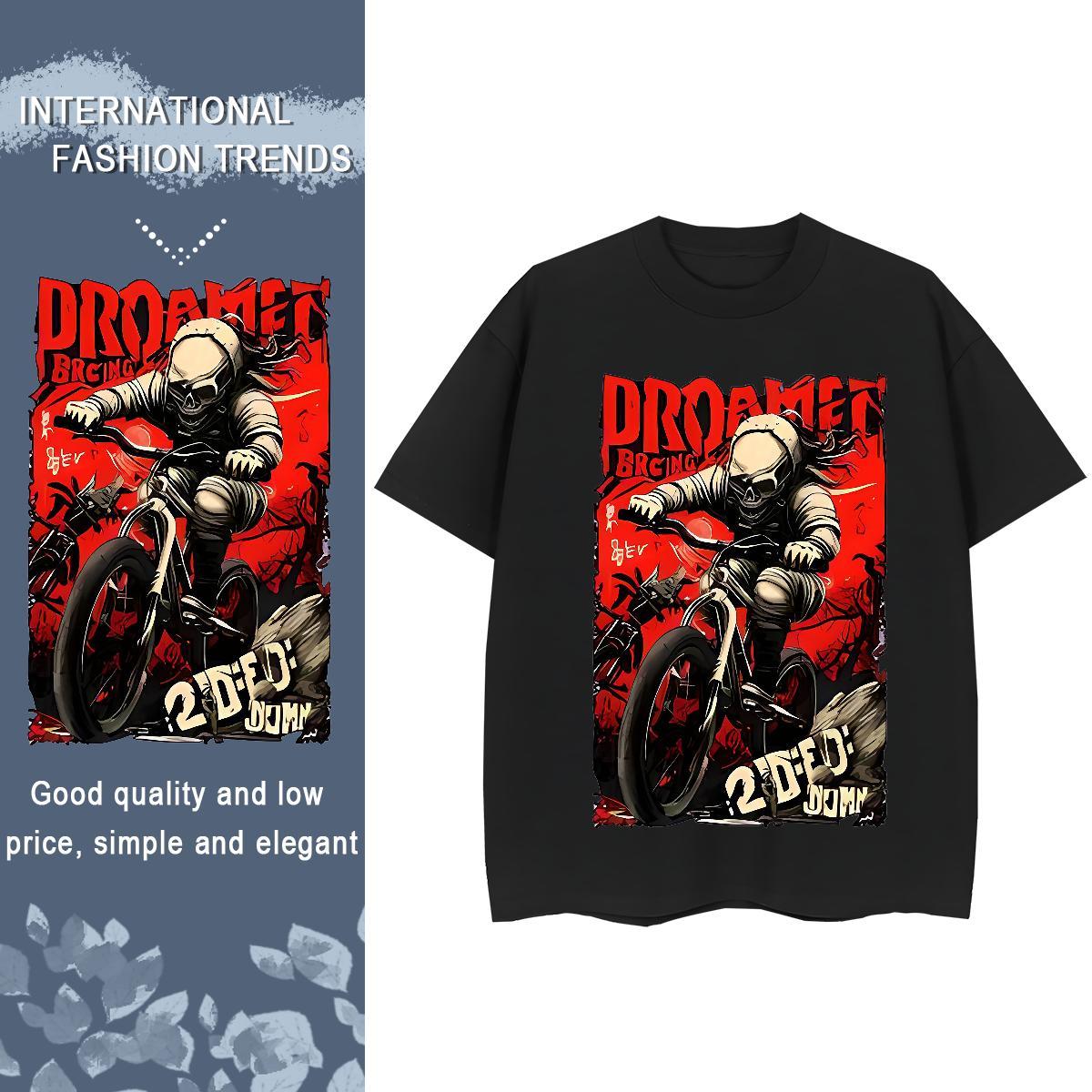 Custom Women T Shirts 230g Cotton Breathable Outdoor skull Lady T shirt Nice Customized Tees