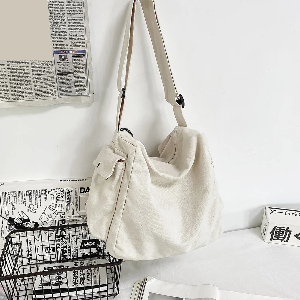 Cross bag zipper closure homeless handbag large capacity canvas shoulder bag 11.4x9.8 height x8.7 width in shopping travel school 241007