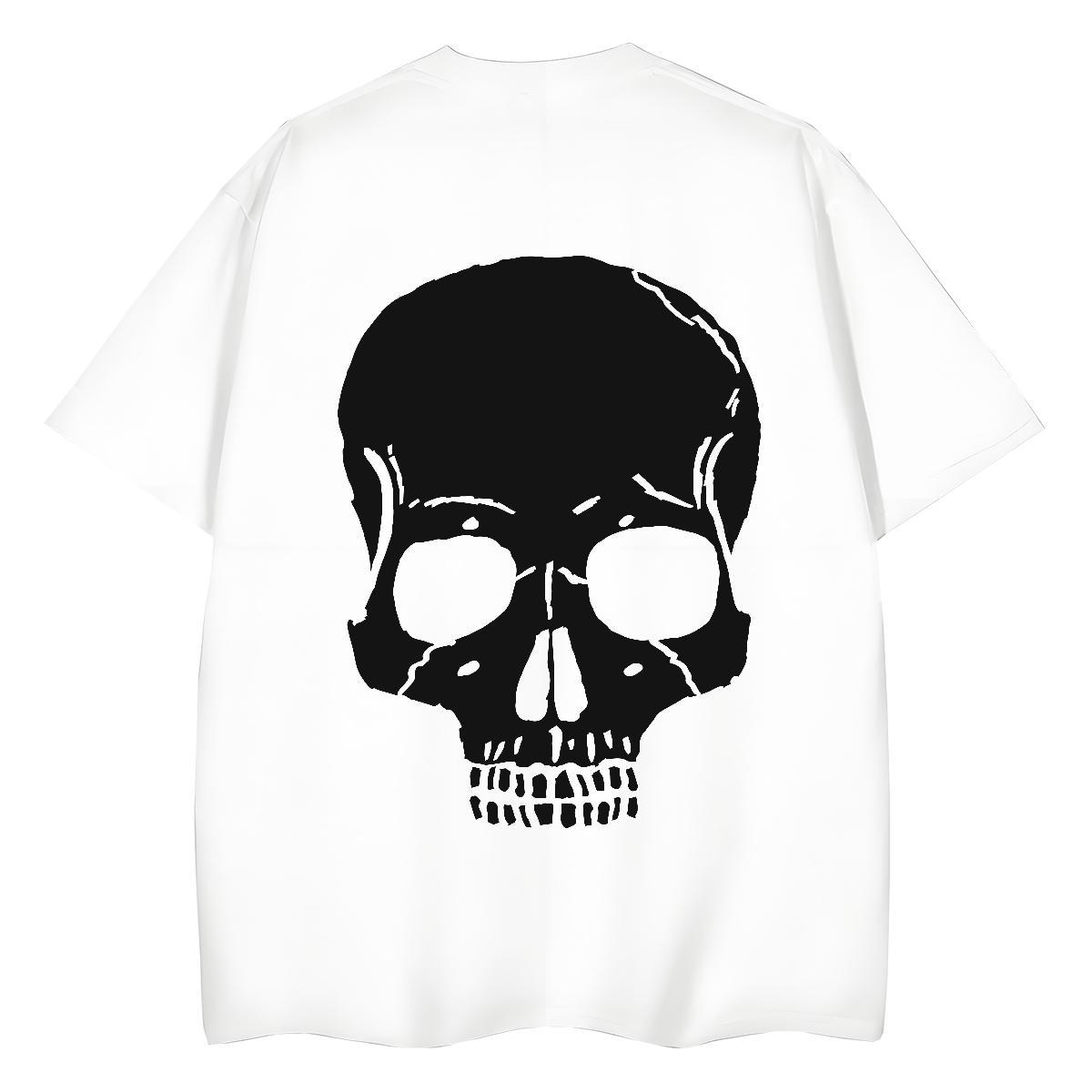 New Arrival T-Shirts for Women 230g Pure Cotton Breathable Crew Neck Daily Wear skull Tshirt for Man Woman Wholesale DIY Logo Top Tees