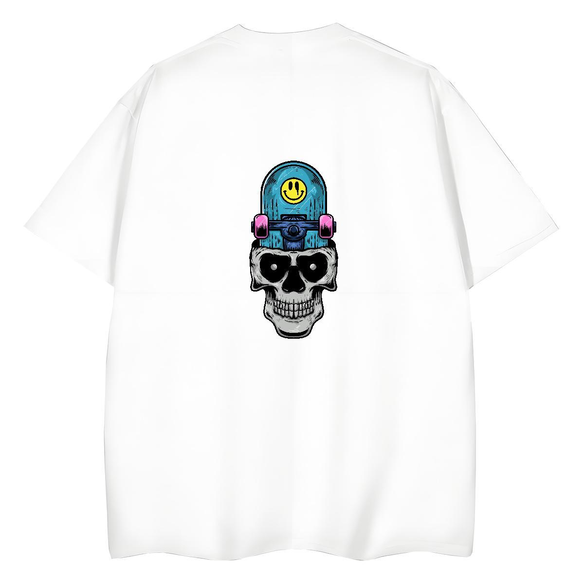 Brand T shirt 230g 100% Cotton Crew Neck Breathable Daily Wear skull Unisex Tshirts Lady Customized Print Tees Shirts