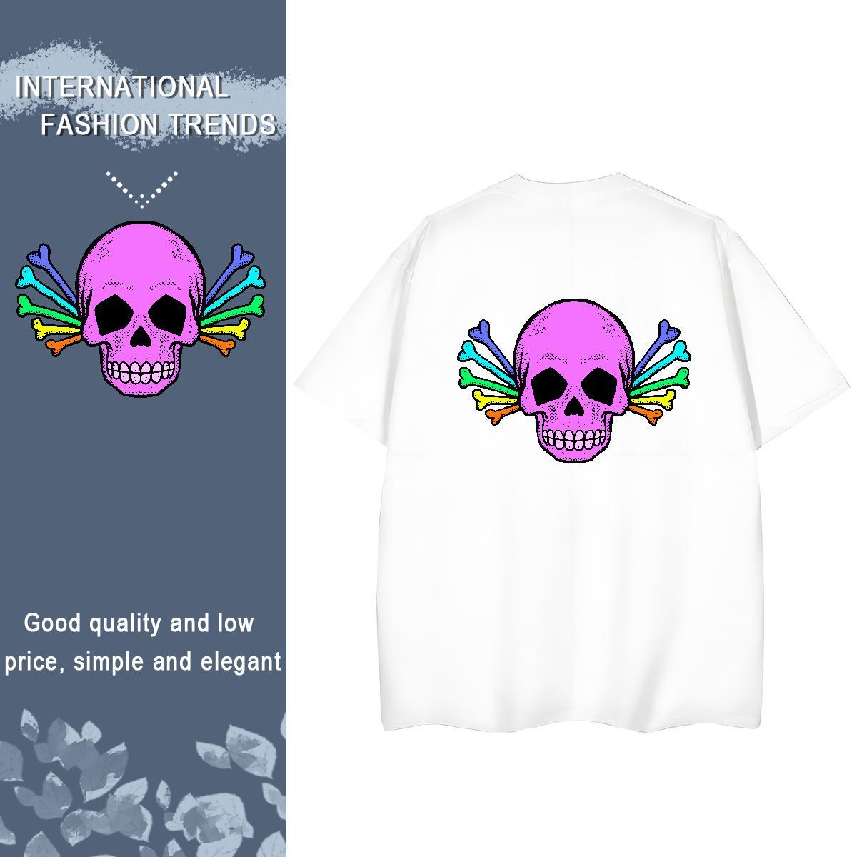 2024 Designer T Shirt For Woman 230g Cotton Short sleeve Soft Summer Casual skull Tshirt for Man Woman Lady Oversized Tee Shirt