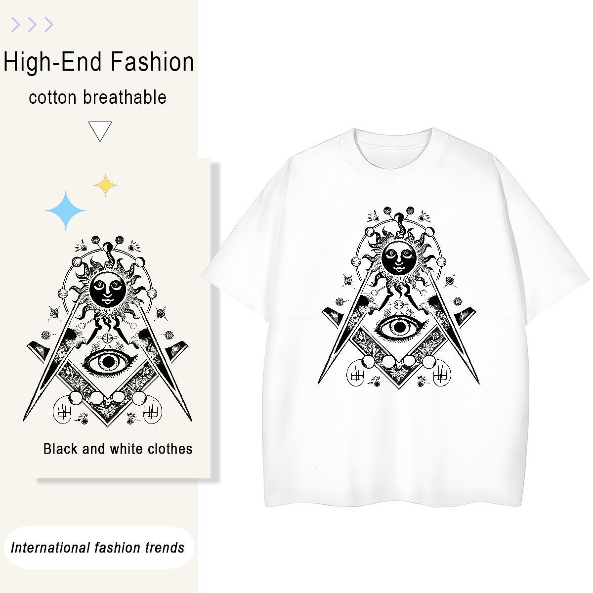 New T-Shirts for Women 100% Cotton 230g Round Neck Short Sleeve Sport eye of the devil Women Tees Designer Nice Floral Print Top Shirts