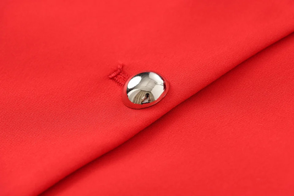 TRAFZAWomen Fashion Short Jacket Lapel Buttons Red Spring Autumn Street Outwear Elegant 241011